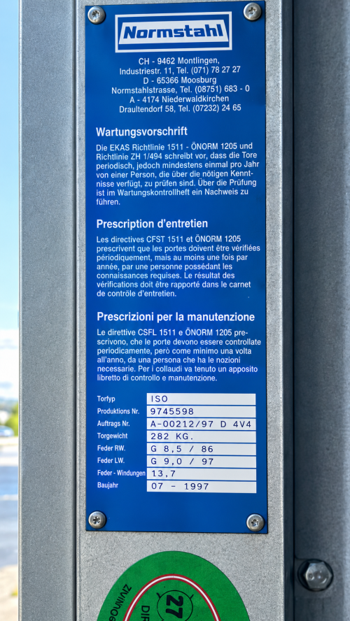 Normstahl rūpnieciskās vērpes atsperes datu plāksnīte